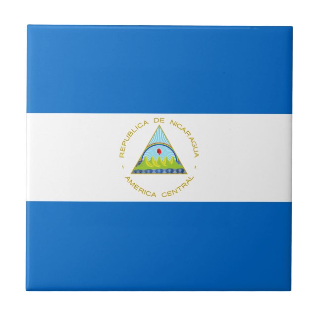 Nicaragua Flagga Kakelplatta (Framsidan)