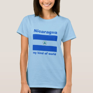 Nicaragua flagga + Karta + TextT-tröja Tee Shirt