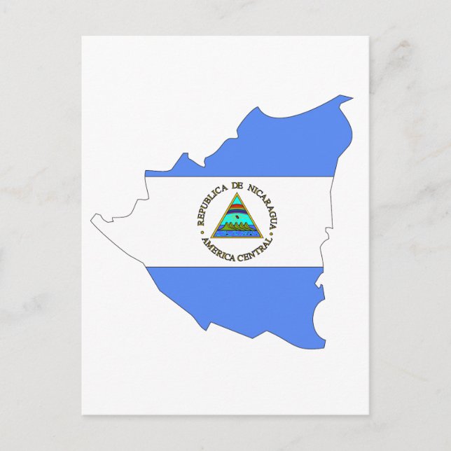 Nicaragua flagga karta vykort (Framsida)