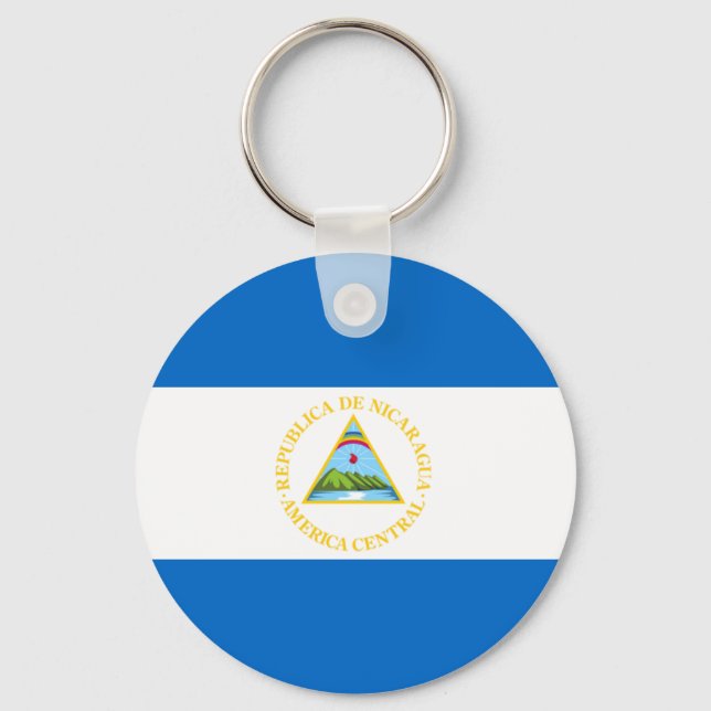 Nicaragua Flagga Keychain Nyckelring (Framsida)