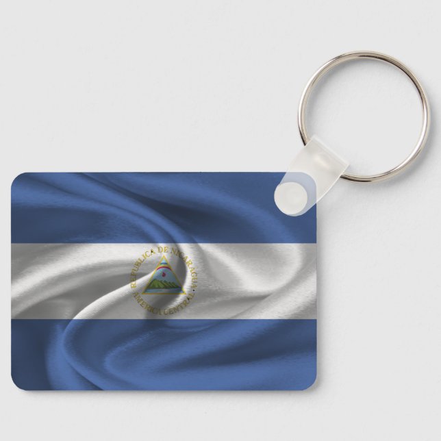 Nicaragua Flagga Keychain Nyckelring (Framsida)