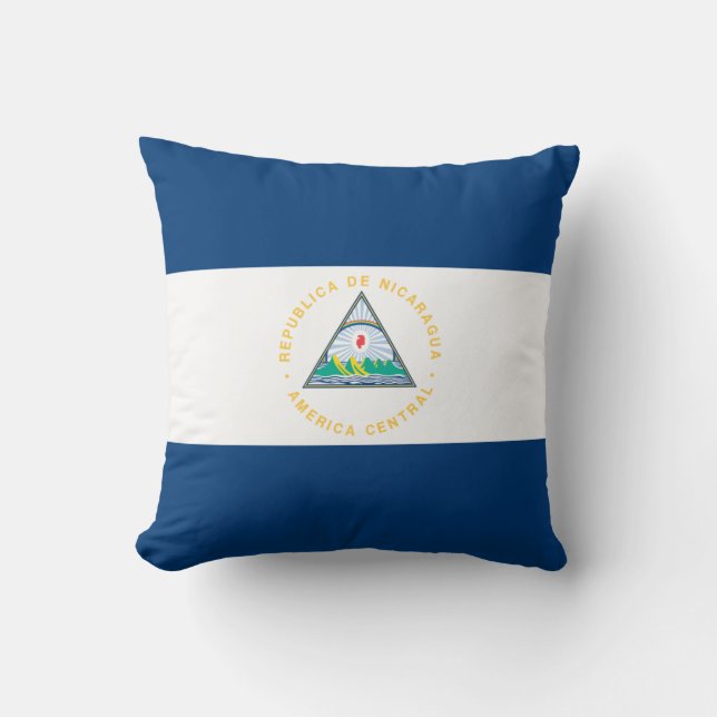 Nicaragua Flagga Kudde (Framsida)