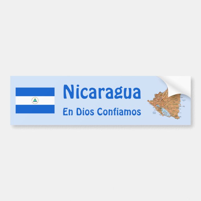 Nicaragua flagga och kartabildekal bildekal (Framsidan)
