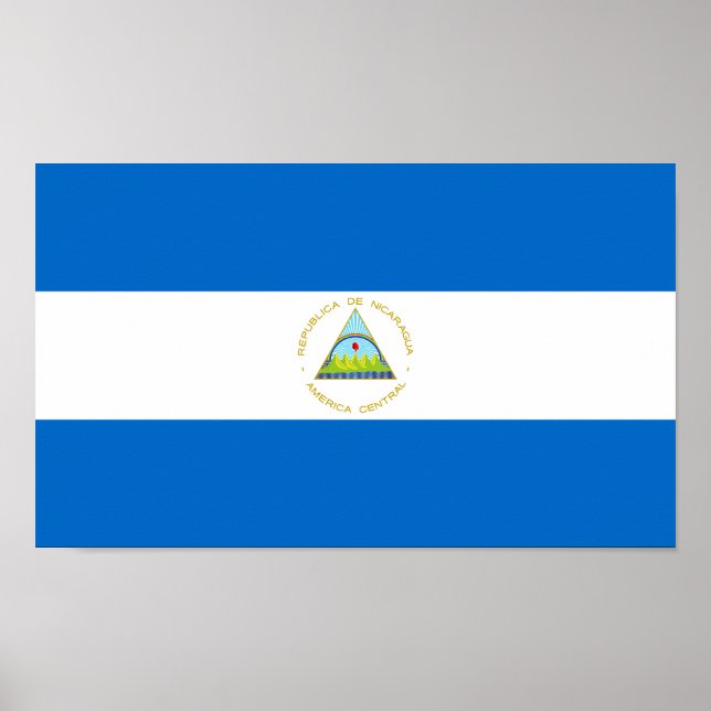 Nicaragua Flagga Poster (Framsidan)