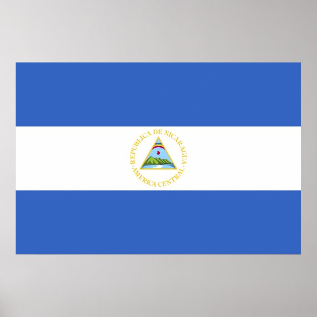 Nicaragua Flagga Poster (Framsidan)