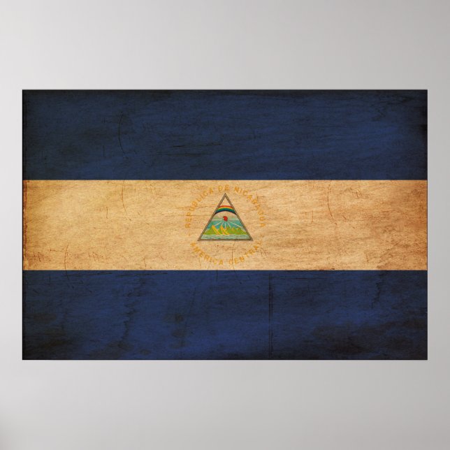 Nicaragua Flagga Poster (Framsidan)