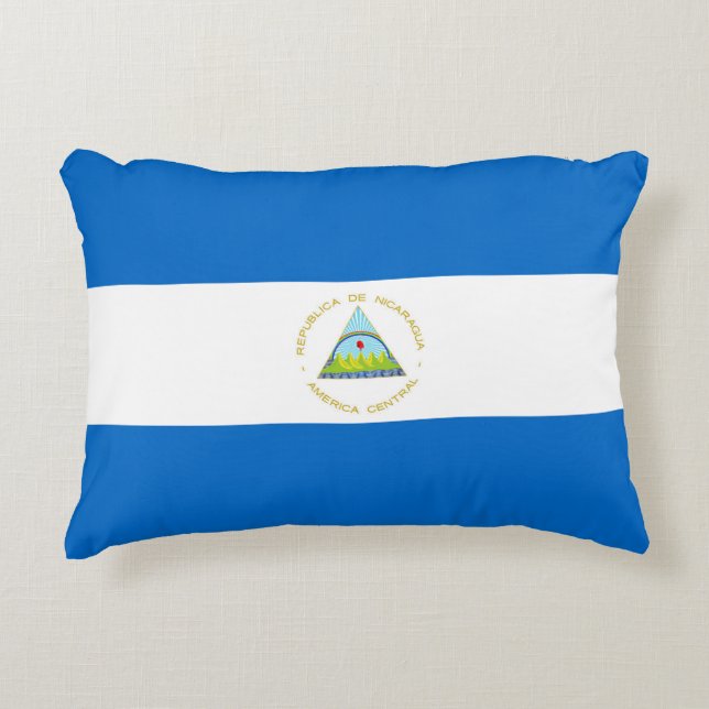 Nicaragua flagga prydnadskudde (Framsidan)