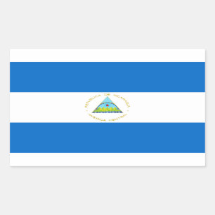 Nicaragua flagga rektangulärt klistermärke