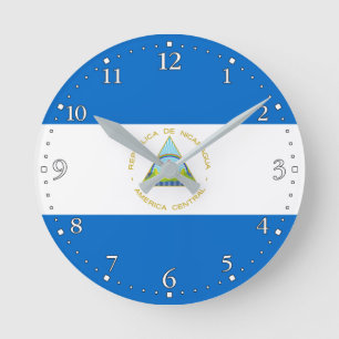 Nicaragua Flagga Rund Klocka