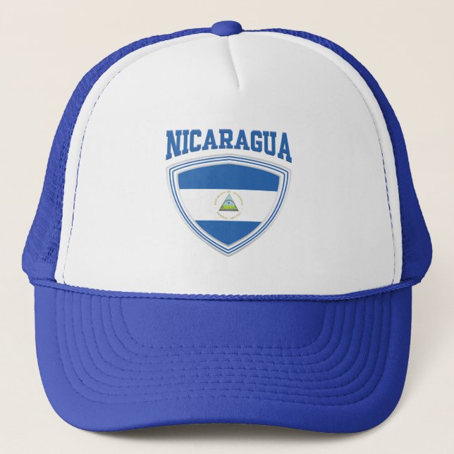 Nicaragua Flagga Shield Keps (Framsida)