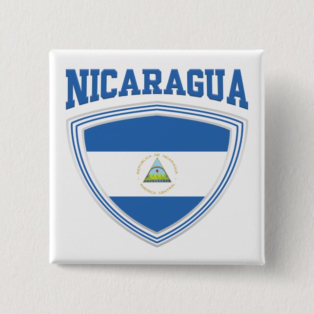 Nicaragua Flagga Shield Knapp (Framsida)