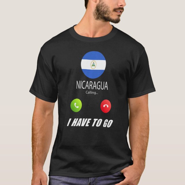 Nicaragua Flagga Souvenir Nicaragua säger: T Shirt (Framsida)