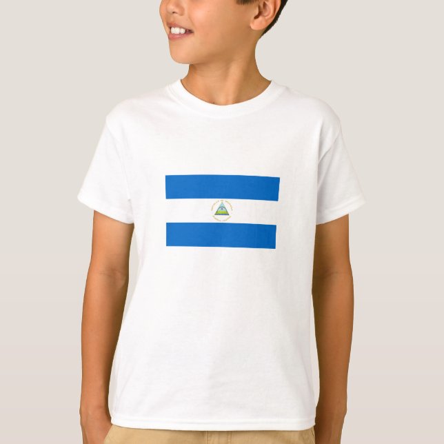 Nicaragua Flagga T Shirt (Framsida)