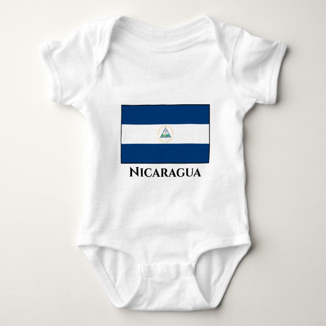 Nicaragua Flagga T Shirt (Framsida)