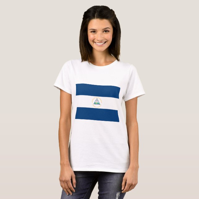 Nicaragua flagga t-shirt (Hel framsida)