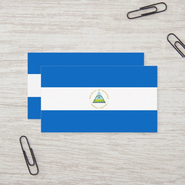 Nicaragua flagga visitkort (Fram/Back In Situ)