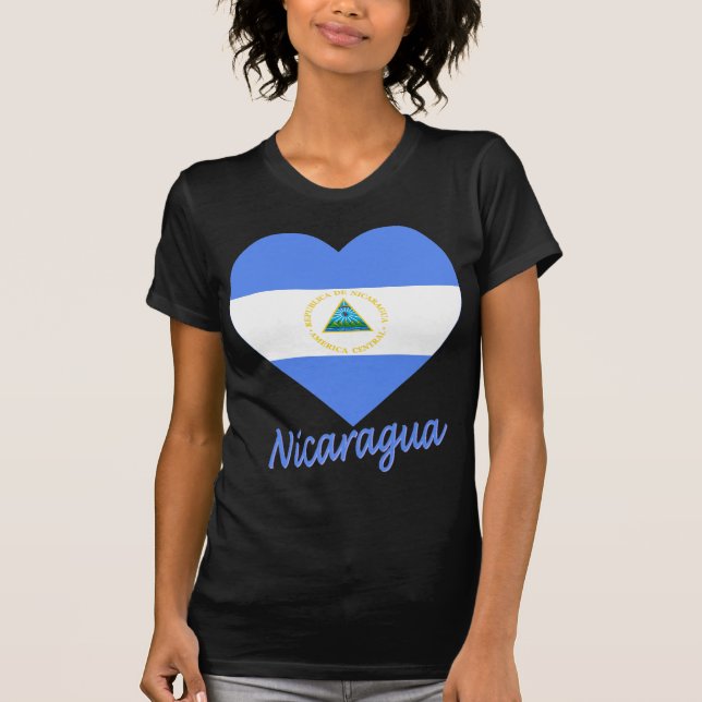 Nicaragua flaggahjärta tröja (Framsida)