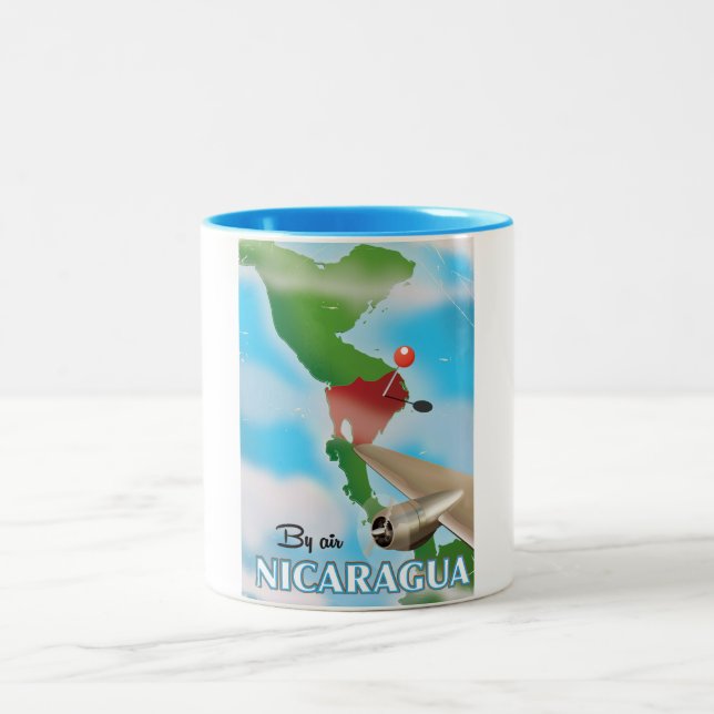 Nicaragua från luften semester affisch Två-Tonad mugg (Center)