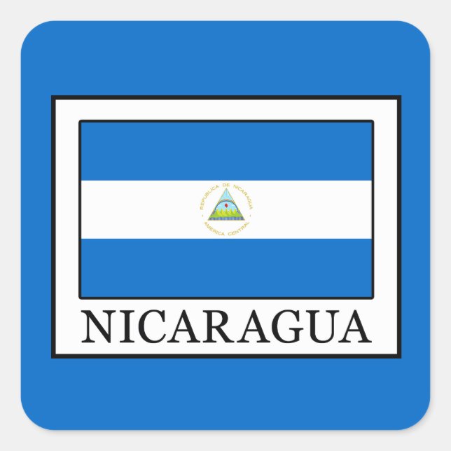 Nicaragua Fyrkantigt Klistermärke (Framsida)