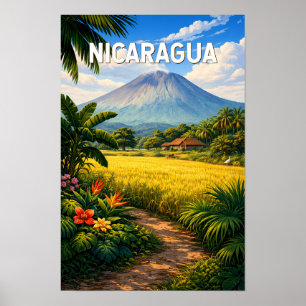 Nicaragua Illustration Resa Konst Vintage Poster