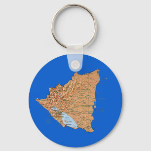 Nicaragua Karta Keychain Nyckelring