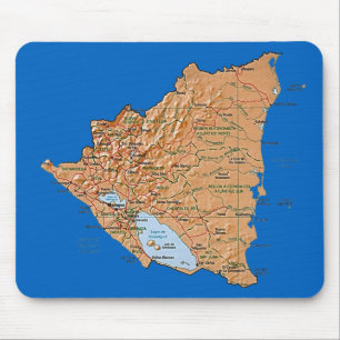 Nicaragua karta Mousepad Musmatta
