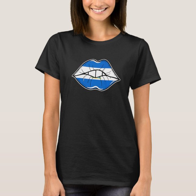 Nicaragua Kiss Nicaragua Nicaraguan T Shirt (Framsida)