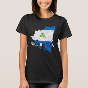 Nicaragua Land Karta Flagga Proud Nicaraguan Patri T Shirt