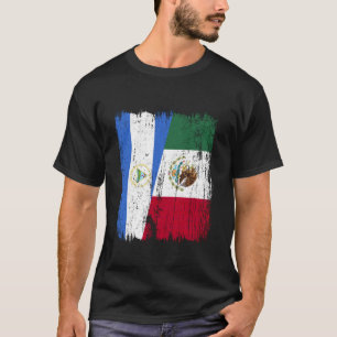 Nicaragua Mexiko Halv Flagga Nicaraguansk Mexikans T Shirt