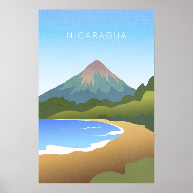 Nicaragua Minimal Resematerial för Resor Affisch (Framsidan)