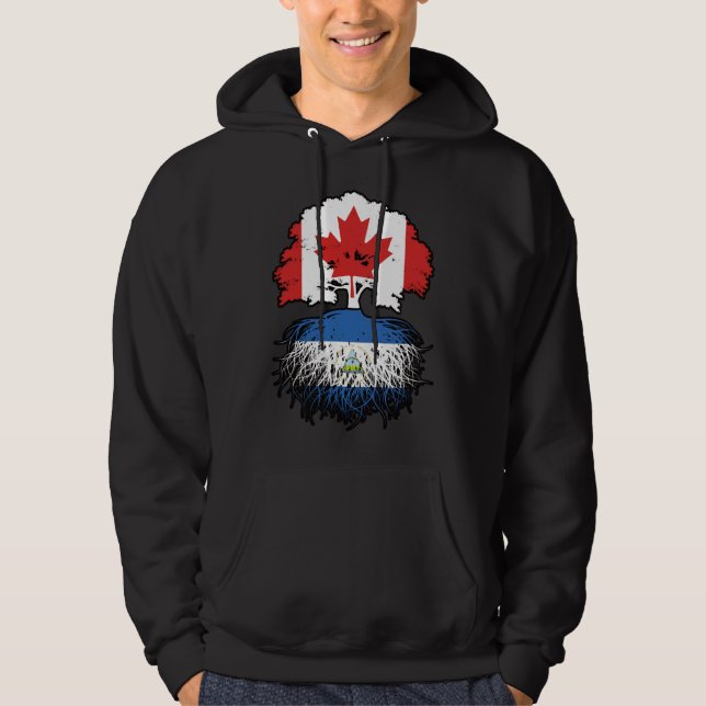Nicaragua Nicaraguan Canadian Canada Träd Roots Hoodie (Framsida)