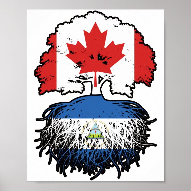 Nicaragua Nicaraguan Canadian Canada Träd Roots Poster (Framsidan)