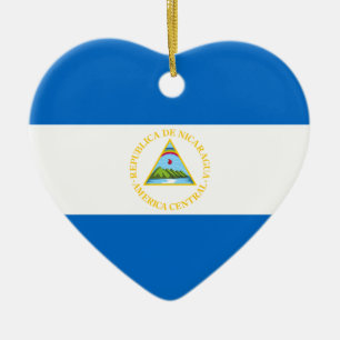 Nicaragua - nicaraguansk flagga julgransprydnad keramik