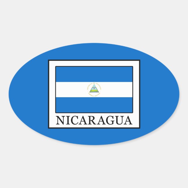 Nicaragua Ovalt Klistermärke (Framsida)