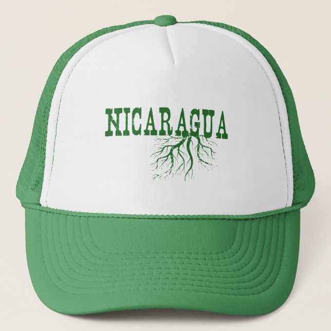 Nicaragua Rooted Träd Roots Nicaraguan Ord Art Truckerkeps (Framsida)