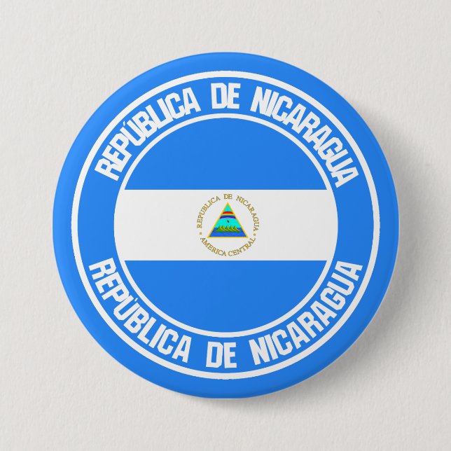 Nicaragua Round Emblem Knapp (Framsida)