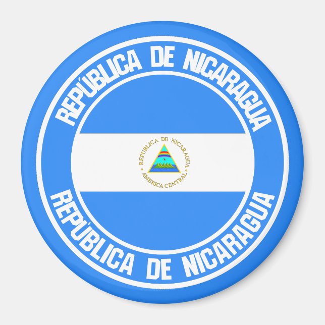 Nicaragua Round Emblem Magnet (Framsidan)