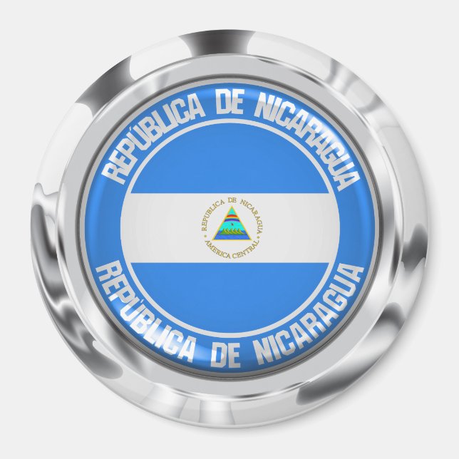 Nicaragua Round Emblem Magnet (Framsidan)