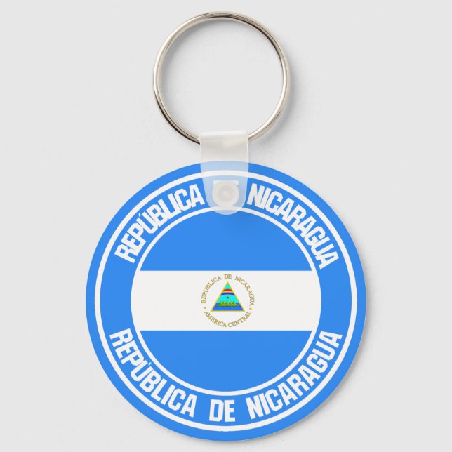 Nicaragua Round Emblem Nyckelring (Framsida)