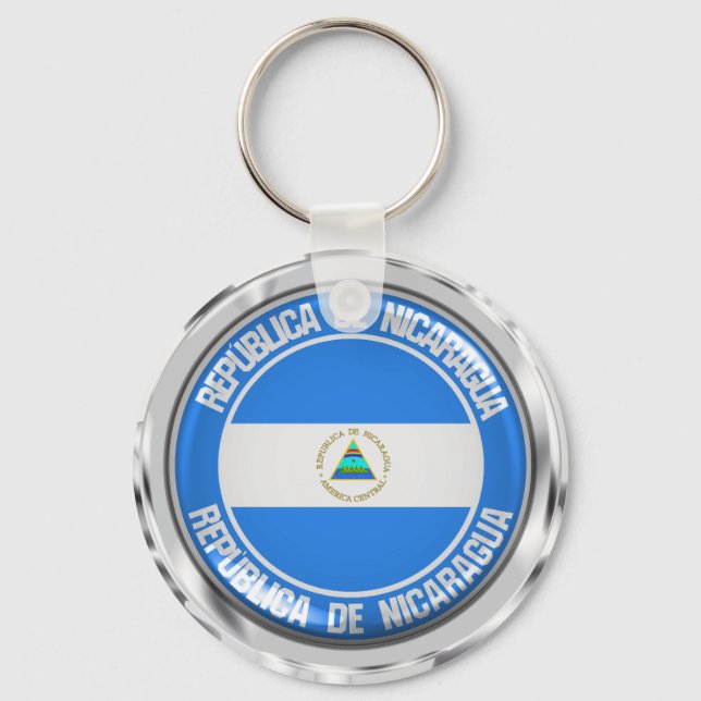 Nicaragua Round Emblem Nyckelring (Framsida)