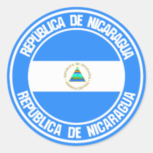 Nicaragua Round Emblem Runt Klistermärke