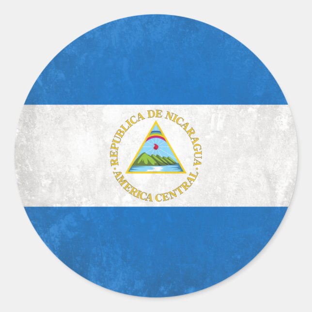 Nicaragua Runt Klistermärke (Framsida)