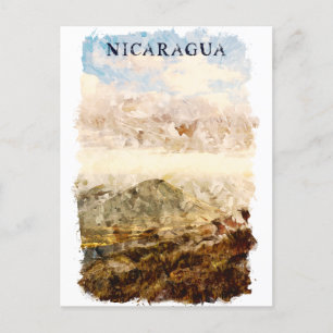 Nicaragua Scenery Watercolor Travel Vykort