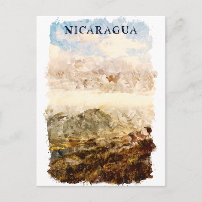 Nicaragua Scenery Watercolor Travel Vykort (Framsida)