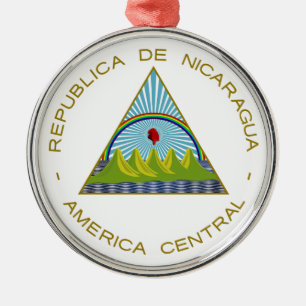 Nicaragua vapensköld julgransprydnad metall