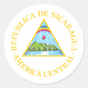 Nicaragua vapensköld runt klistermärke