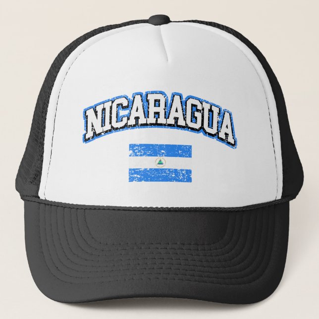 Nicaragua Vintage Flagga Truckerkeps (Framsida)