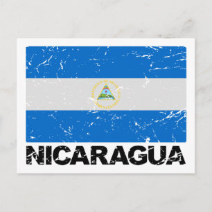 Nicaragua Vintage Flagga Vykort