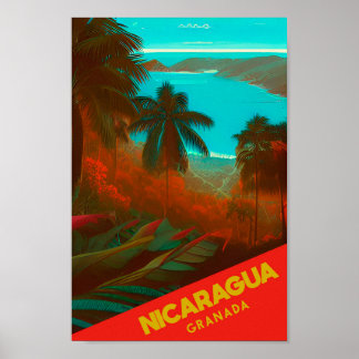 Nicaragua vintage resor poster