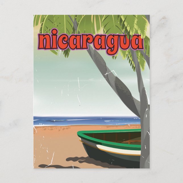 Nicaragua vintage resor poster. vykort (Framsida)